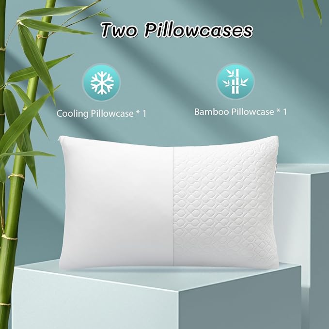 Memory Foam Cooling Body Pillow - King - 2 Piece