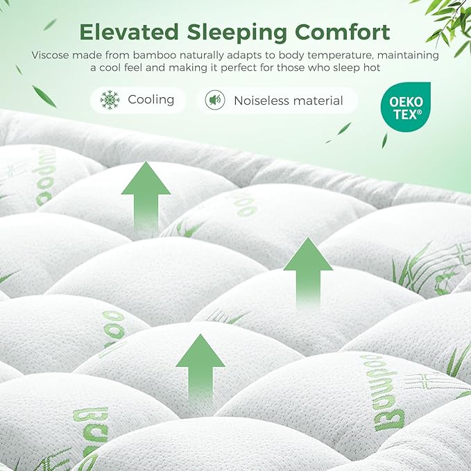 Bamboo Mattress Pad - Twin XL - 21 in Deep Pocket