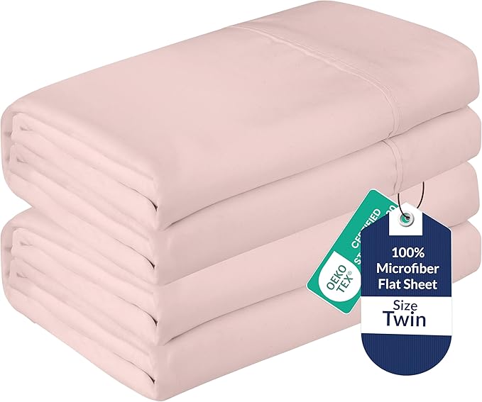 Microfiber Flat Sheet - Twin - 2 Pack
