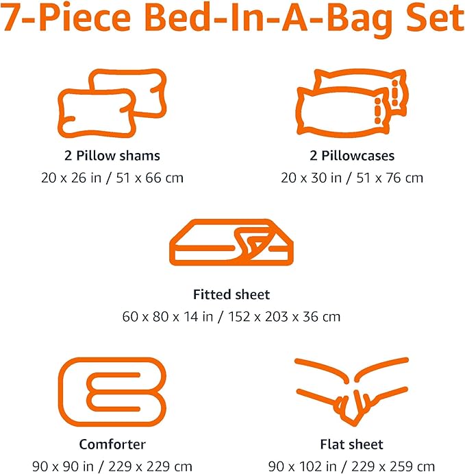 Microfiber Comforter Set - Queen - 7 Piece