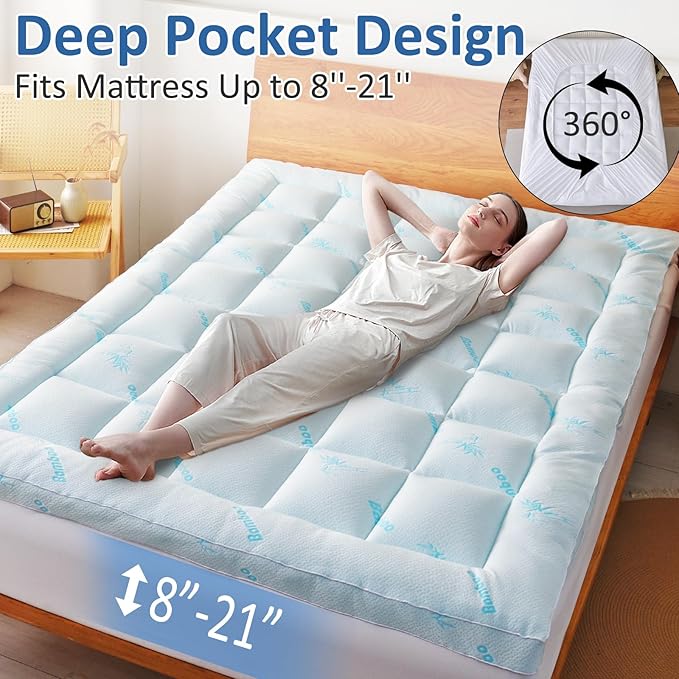 Bamboo Cooling Mattress Pad - Twin