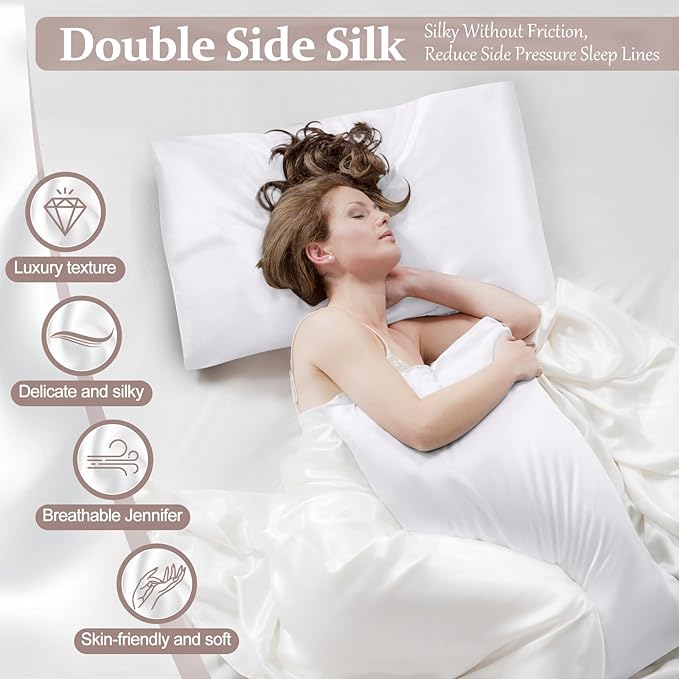 Mulberry Silk Cooling Pillowcase Set - Queen - 2 Pack