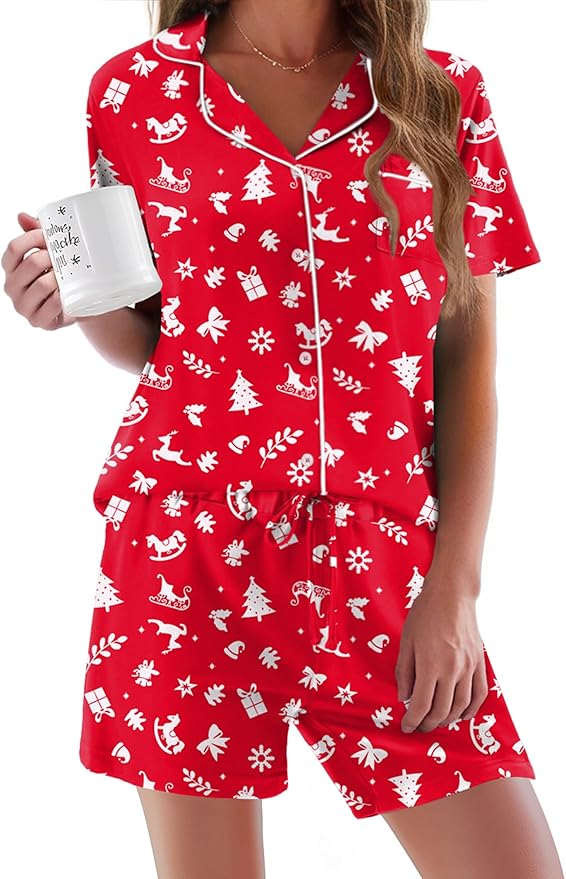 Women's Pajama Set - Short Sleeve - 2 Piece