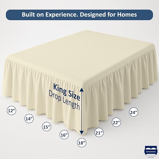 Microfiber Bed Skirt - King - 12 in Drop