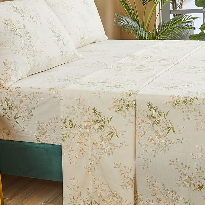 100% Cotton Bed Sheet Set - Twin - 4 Piece