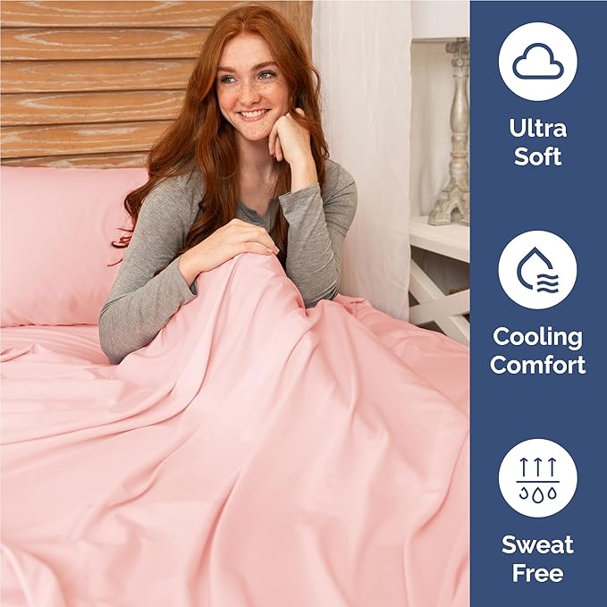 Cooling Bed Sheet Set - Twin XL - 16 in Deep Pocket - 4 Piece