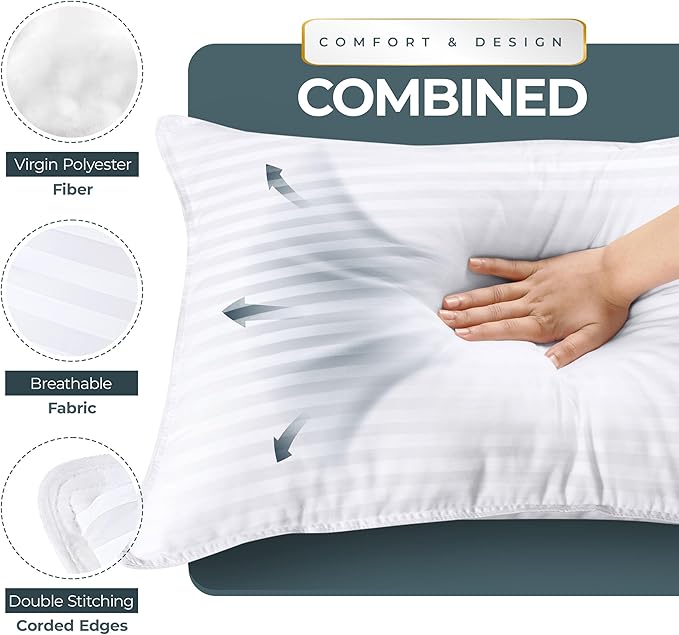 Down Alternative Cooling Bed Pillow - King - 4 Piece