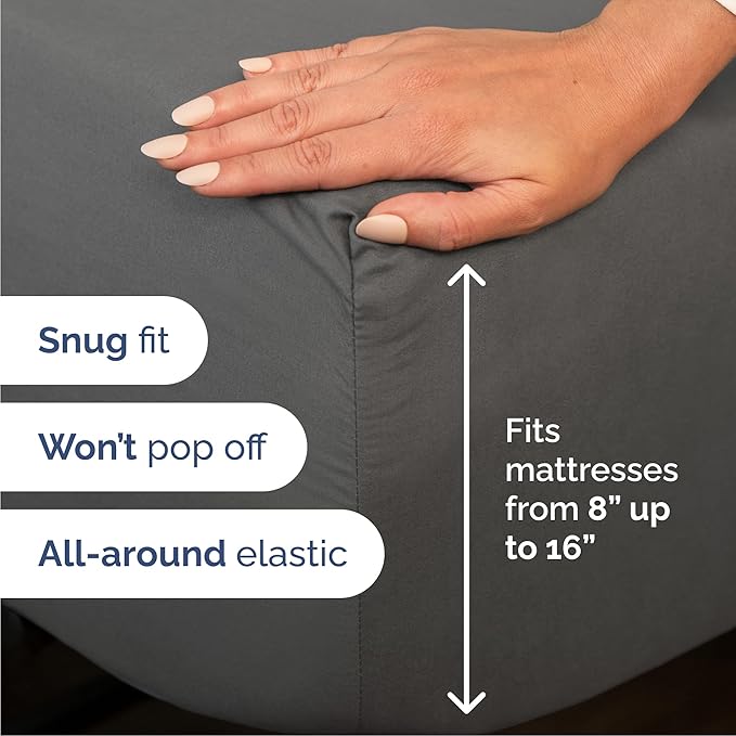 Cooling Bed Sheet Set - Queen - 16 in Deep Pocket - 6 Piece