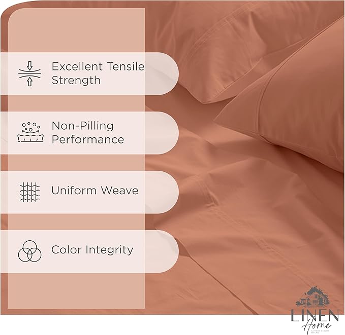 100% Cotton Bed Sheet Set - King - 4 Piece