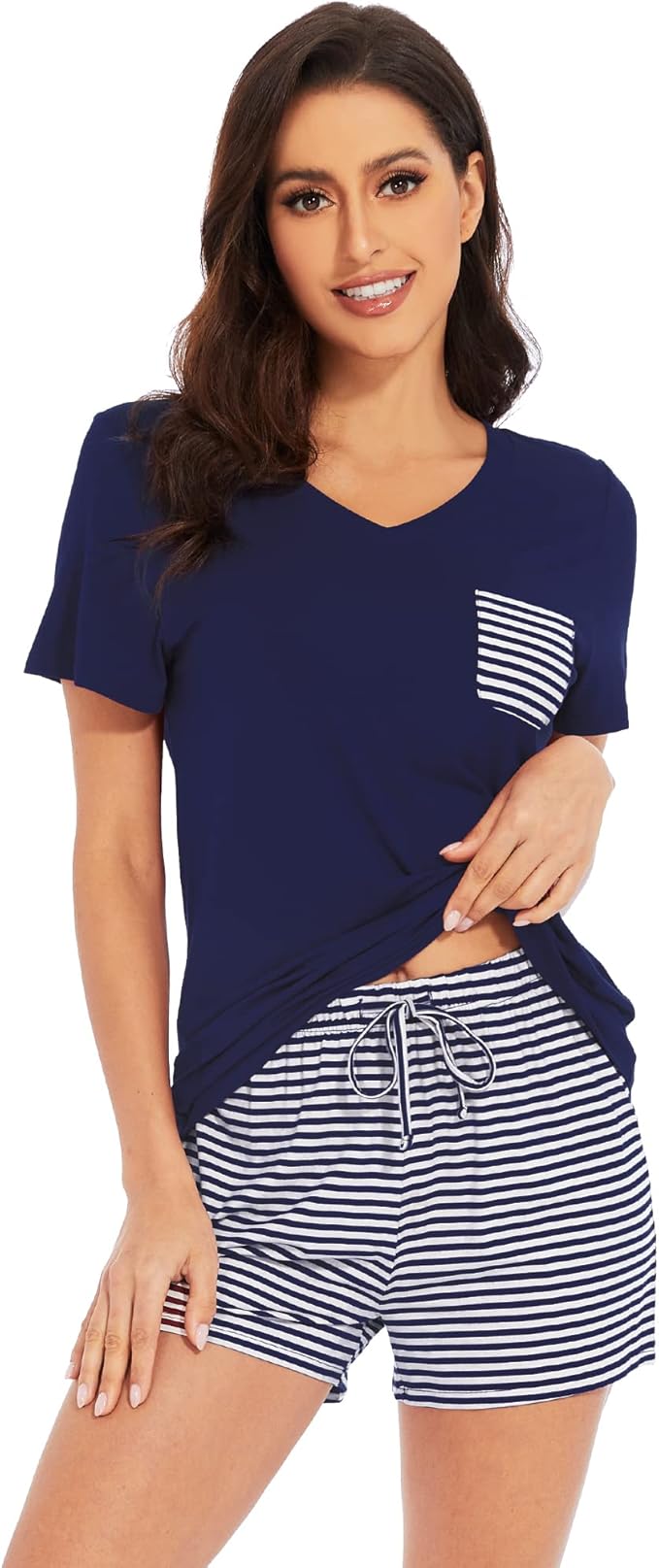 Bamboo Cooling Shorts Pajama Set - Short Sleeve - 2 Piece