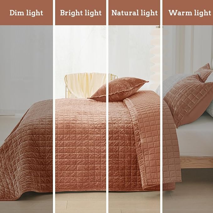 Velvet Quilt Set - King - 3 Piece