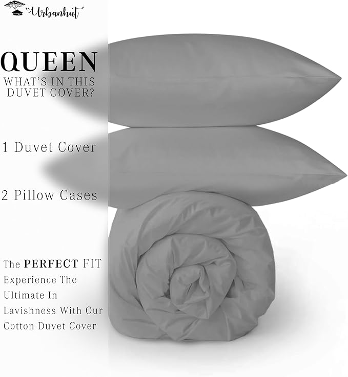100% Cotton Duvet Cover Set - Queen - 3 Piece