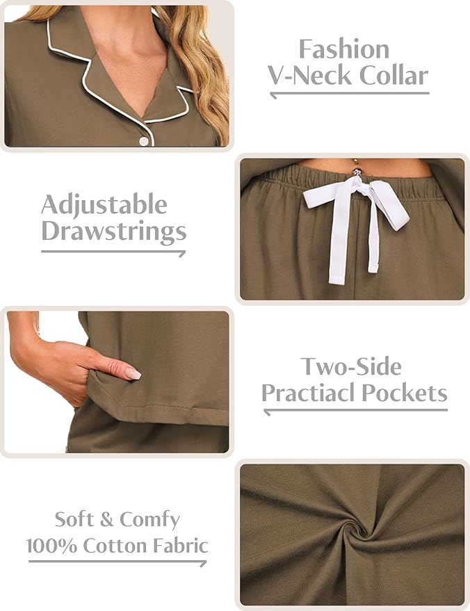 Women's Pajama Set - Short Sleeve - 2 Piece