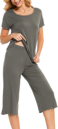 Bamboo Capri Pajama Set - Short Sleeve - 2 Piece