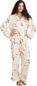 Satin Pajama Set - Long Sleeve - 2 Piece