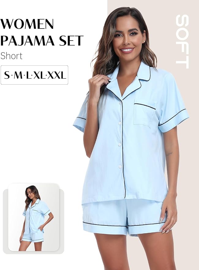 Women's Pajama Set - Short Sleeve - 2 Piece