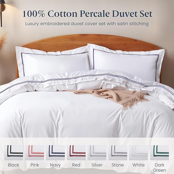100% Cotton Duvet Cover Set - Queen - 90 x 90 in - 3 Piece