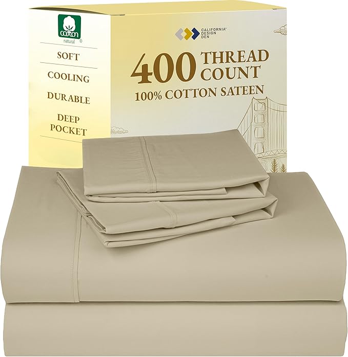 100% Cotton Bed Sheet Set - California King - 4 Piece
