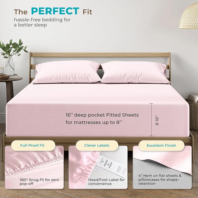 Cooling Bed Sheet Set - Split King - 16 in Deep Pocket - 5 Piece