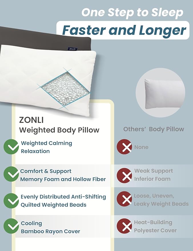 Bamboo Weighted Body Pillow - Full