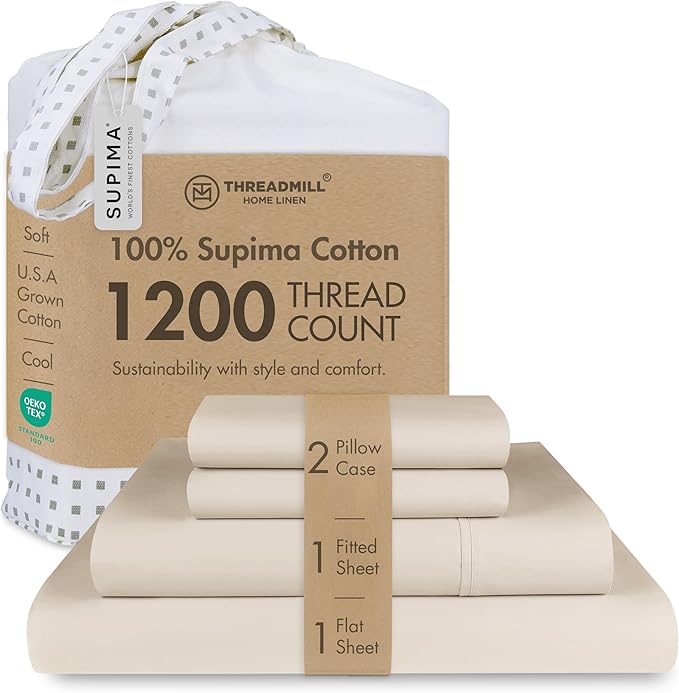 100% Cotton Bed Sheet Set - Full - 4 Piece