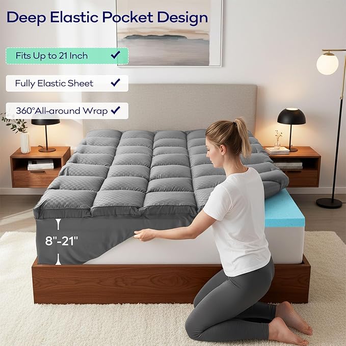 Memory Foam Cooling Mattress Topper - Twin XL