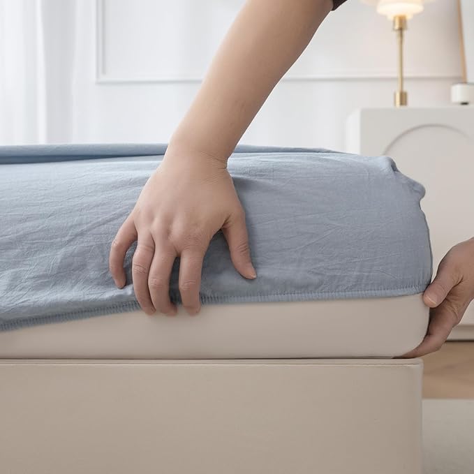 Linen Bed Sheet Set - Queen - 3 Piece