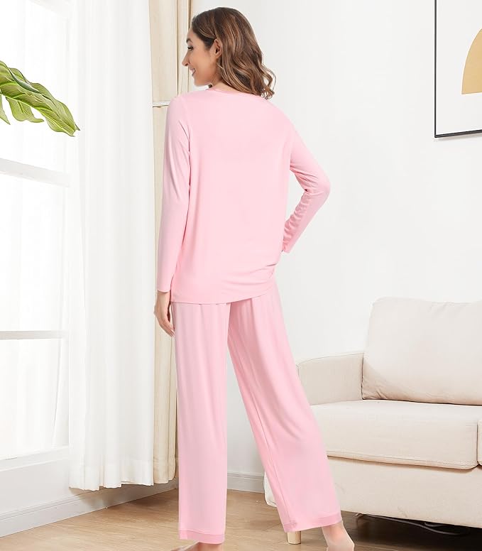 Women's Bamboo Pants Pajama Set - Long Sleeve - 2 Piece