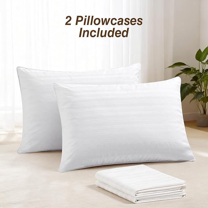 100% Cotton Bed Pillow - Queen - 2 Piece