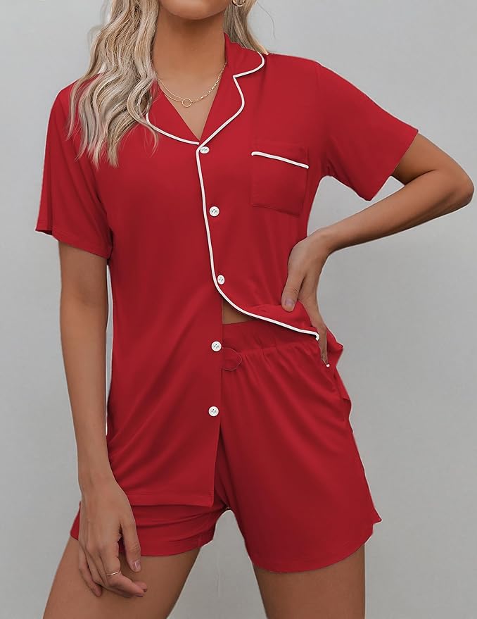 Women's Pajama Set - Short Sleeve - 2 Piece