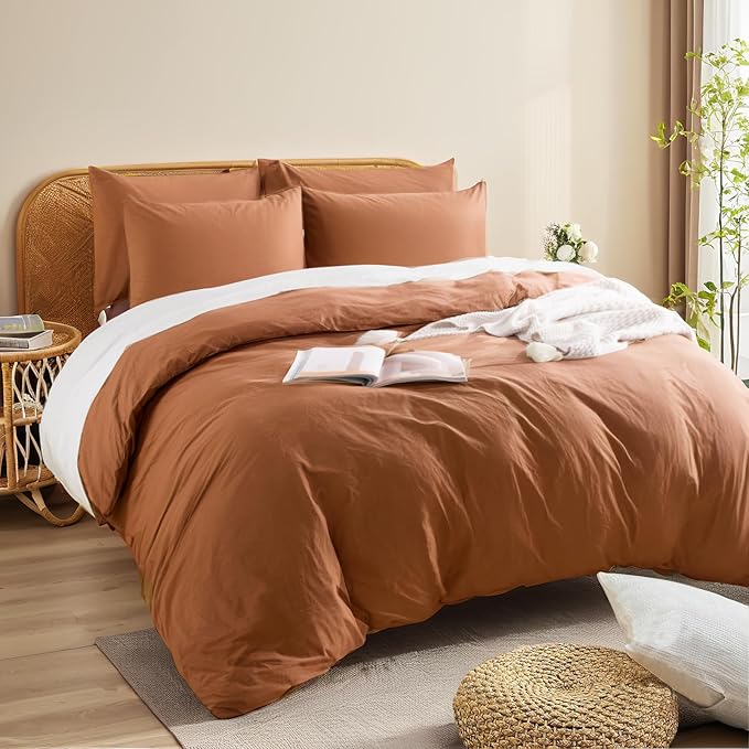 Linen Duvet Cover Set - California King - 3 Piece