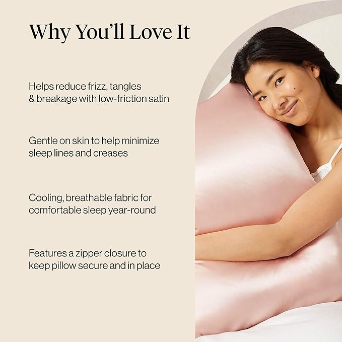 Satin Cooling Pillowcase Set - Queen - 2 Piece