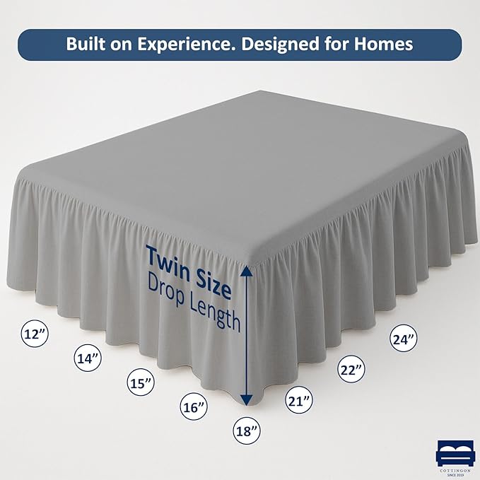 Microfiber Bed Skirt - Twin - 12 in Drop