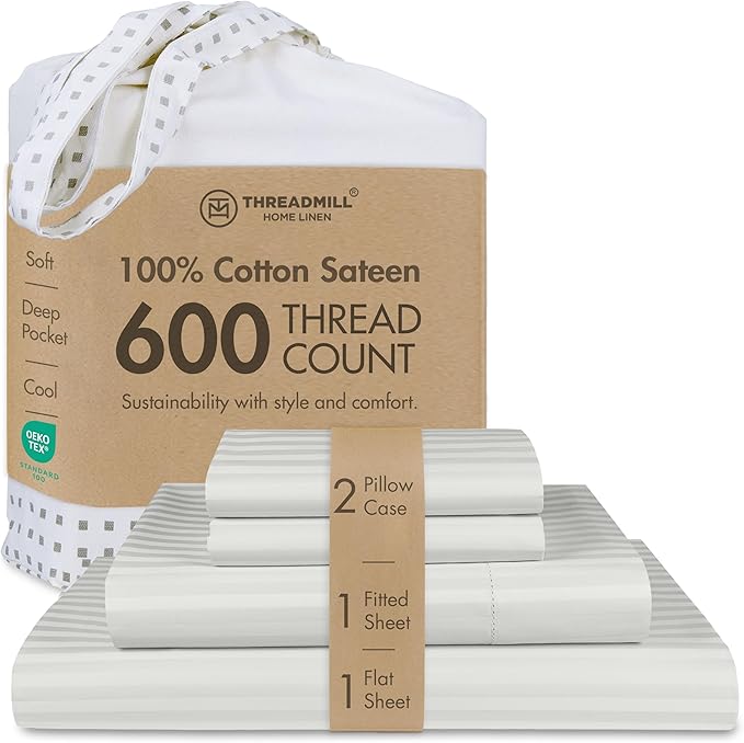 100% Cotton Cooling Bed Sheet Set - Full - 4 Piece