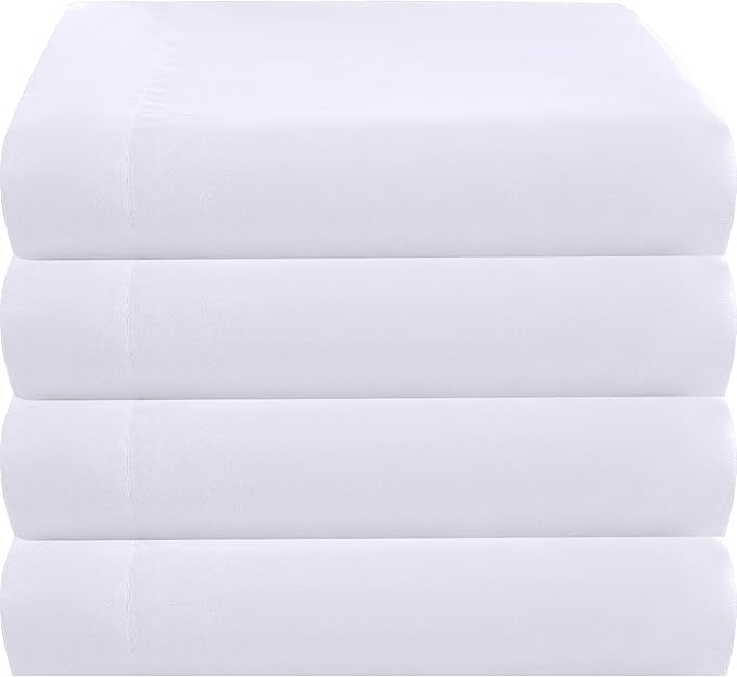 Microfiber Hypoallergenic Flat Sheet - Queen - 4 Pack