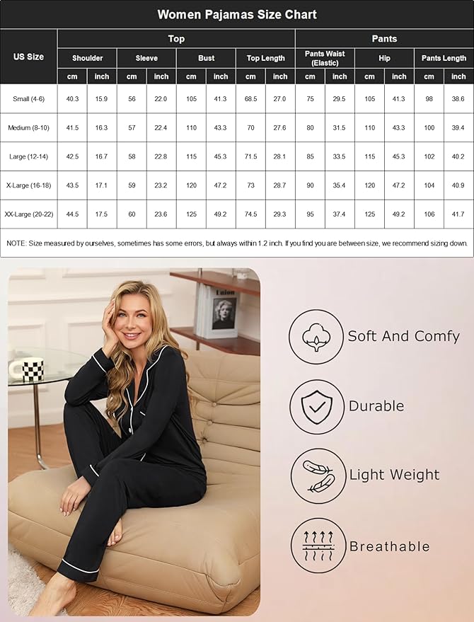 Women's Pajama Set - Long Sleeve - 2 Piece