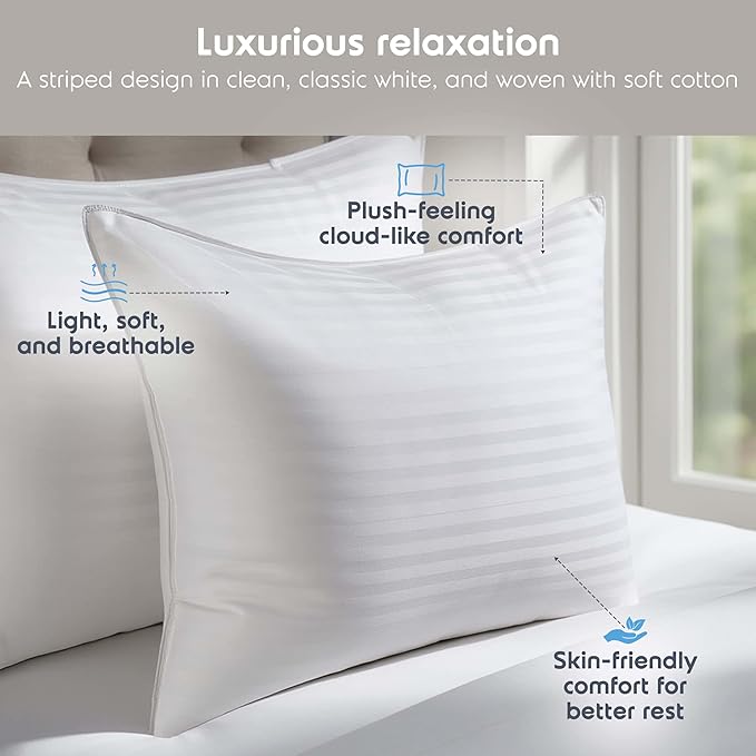 Memory Foam Cooling Bed Pillow - Queen - 2 Piece