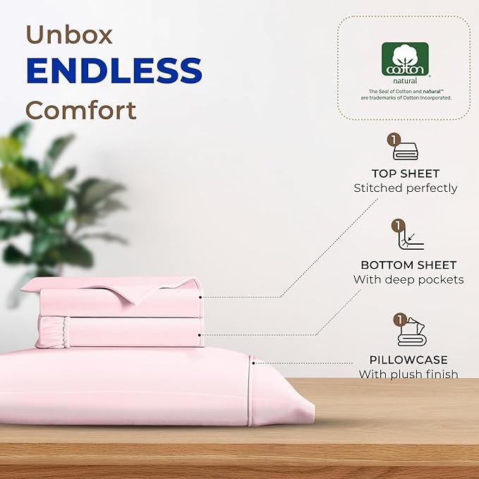 Cooling Bed Sheet Set - Twin - 16 in Deep Pocket - 3 Piece
