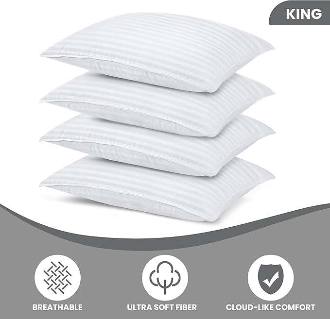 Down Alternative Cooling Bed Pillow - King - 4 Piece