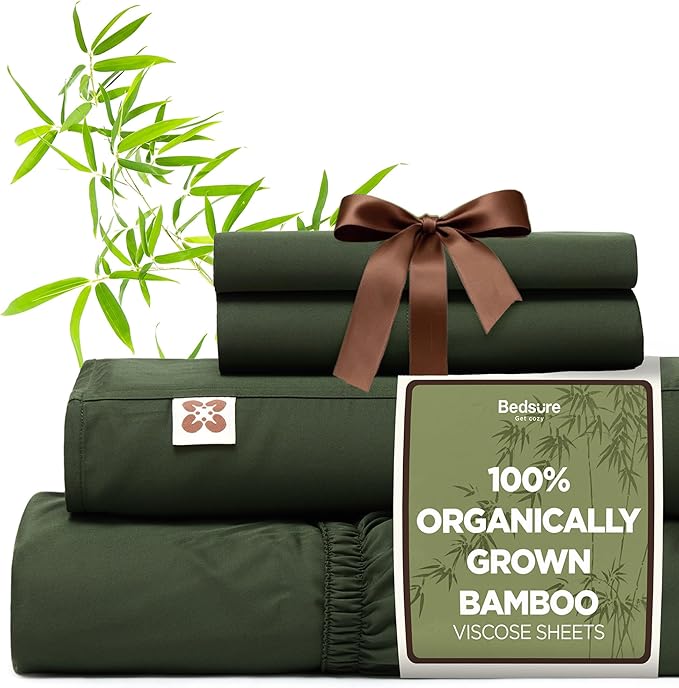 Bamboo Cooling Bed Sheet Set - Queen - 18 in Deep Pocket - 4 Piece
