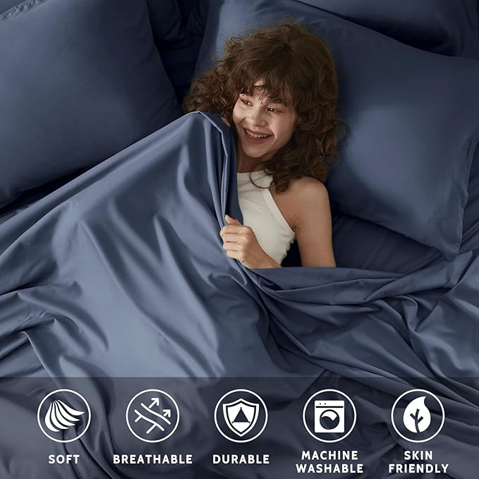 Cooling Bed Sheet Set - Queen - 16 in Deep Pocket - 6 Piece