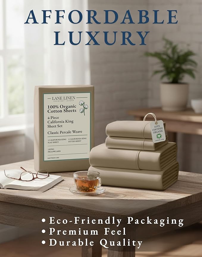 Linen Bed Sheet Set - California King - 4 Piece