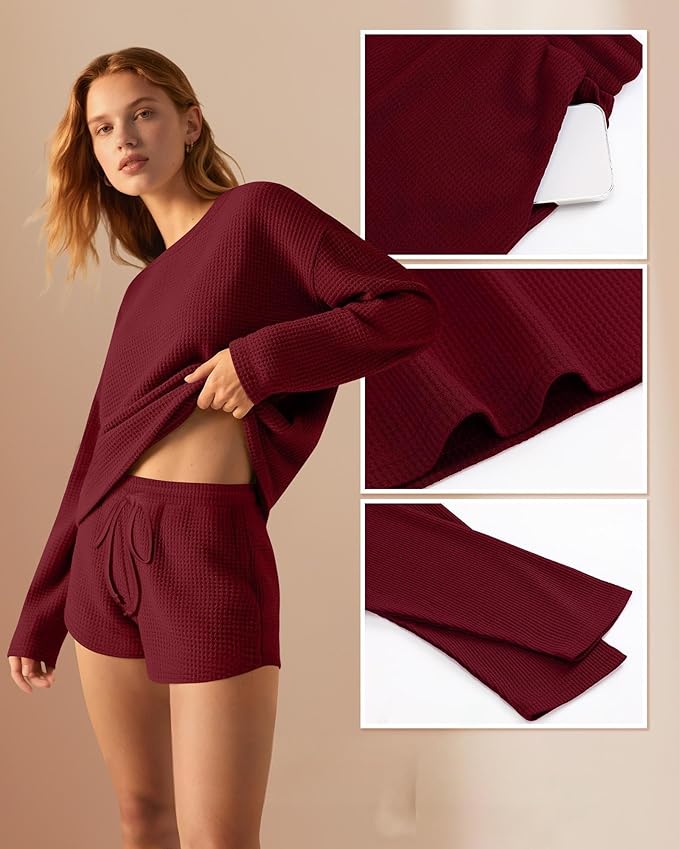 Women's Shorts Pajama Set - Long Sleeve - 2 Pack - 2 Piece