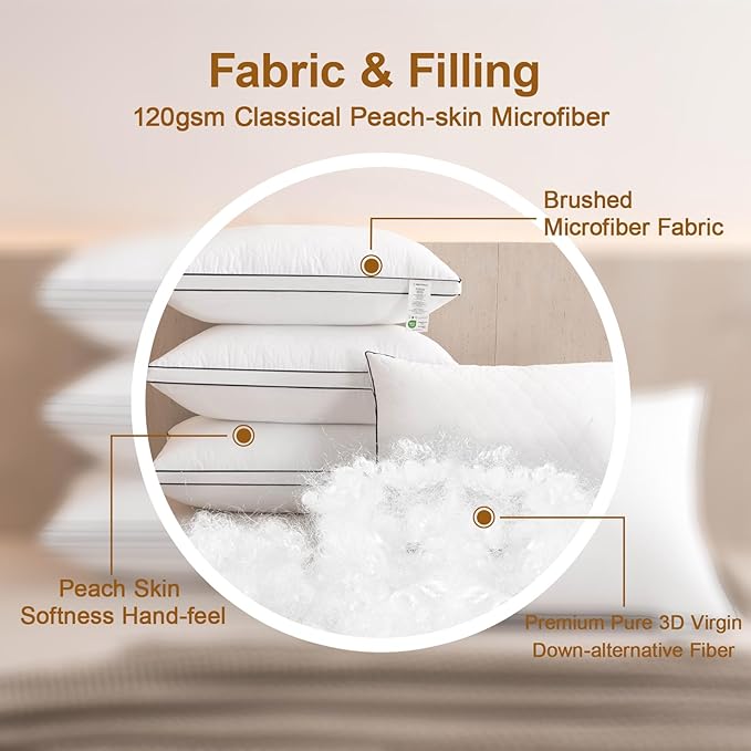 Microfiber Bed Pillow - Standard - 4 Piece