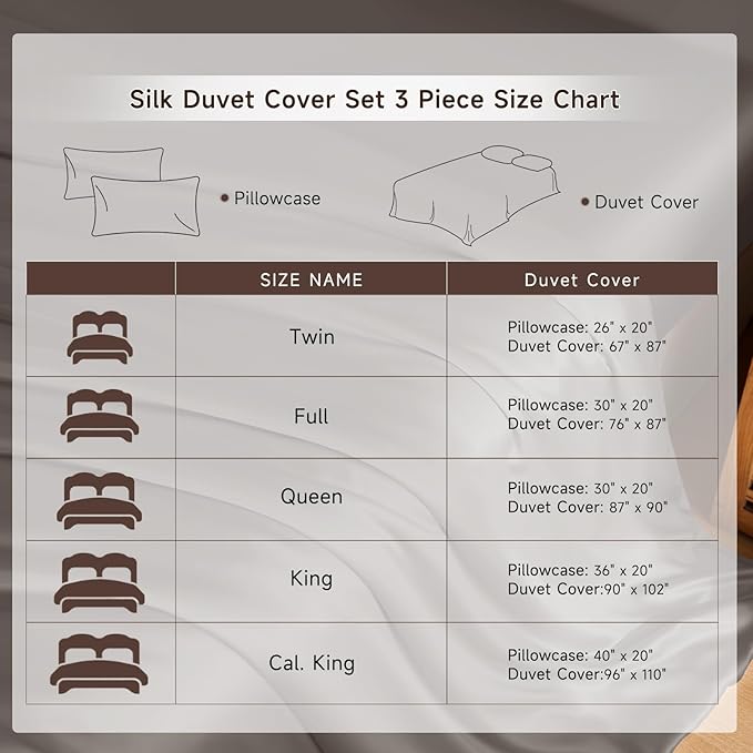 Mulberry Silk Duvet Cover Set - Queen - 3 Piece