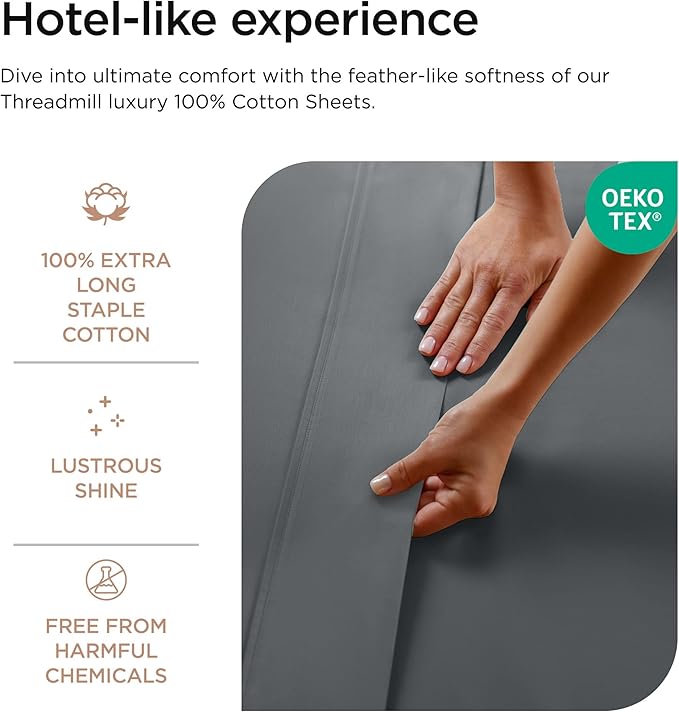 100% Cotton Cooling Bed Sheet Set - Twin XL - 3 Piece