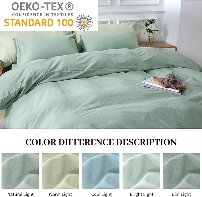 Linen Duvet Cover Set - King - 3 Piece