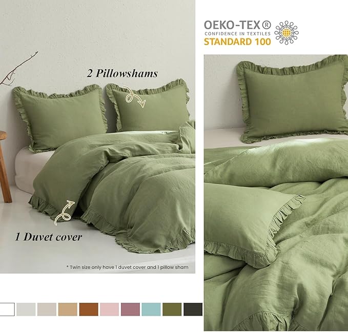 Linen Duvet Cover Set - Full - 3 Piece