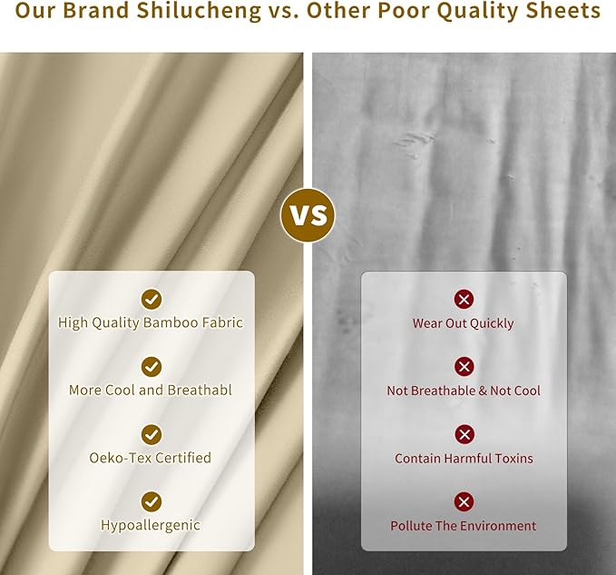 Bamboo Cooling Bed Sheet Set - Queen - 6 Piece