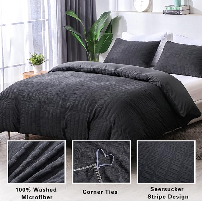 Microfiber Duvet Cover Set - King - 104 x 90 in - 3 Piece